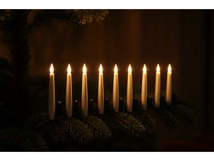 SADA 10 SVIEČOK S KLIPOM A DIAĽKOVÝM OVLÁDAČOM 1,5 X 16 CM *9483