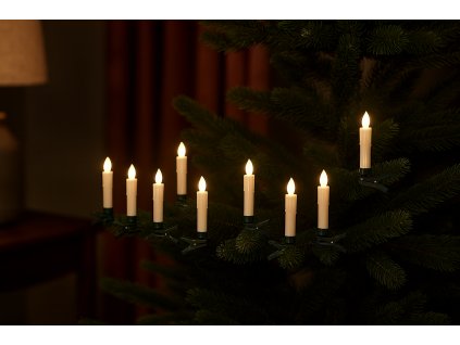 SADA 10 SVIEČOK S KLIPOM A DIAĽKOVÝM OVLÁDAČOM 1,9 X 9 CM *9490