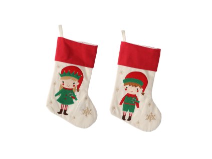 VIANOČNÁ PANČUCHA 46 CM BÉŽOVÁ MIX VZOROV 1ks