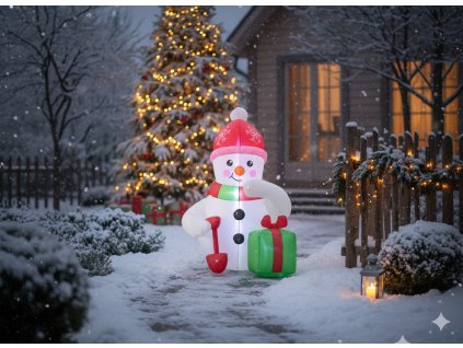 Nafukovací snehuliak LED 180 CM *0387
