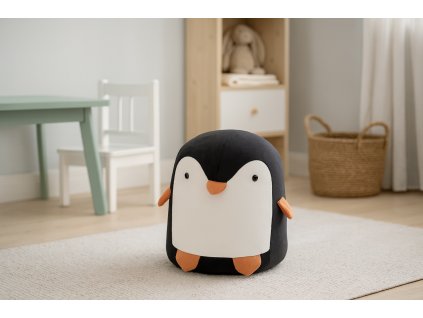 PUFKA PINGVÍN ČIERNA 28 x 34 CM *8823