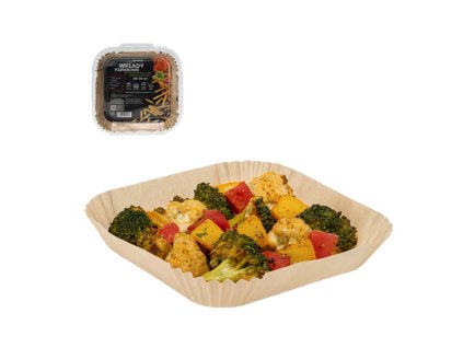 SÚPRAVA 50 PAPIEROVÝCH VLOŽIEK DO BEZTUKOVEJ FRITÉZY ŠTVORCOVÉ 20 X 4,5 CM *2572