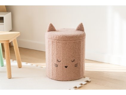 SKLADACIA TABURETKA S ÚLOŽNÝM PRIESTOROM 28 x 28 x 34 CM RUŽOVÁ *4236