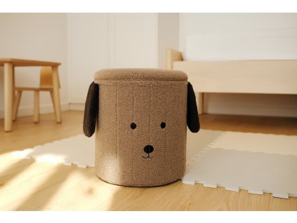 SKLADACÍ TABURET S ÚLOŽNÝM PRIESTOROM 28 x 28 x 34 CM TMAVÁ BÉŽOVÁ *4274