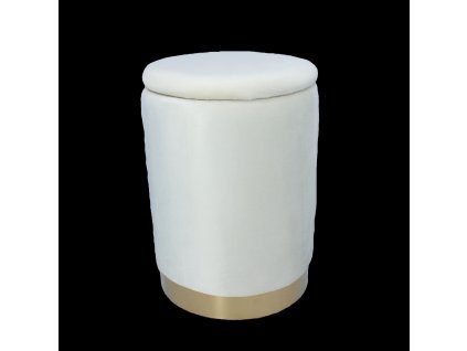 OKRÚHLA PUFA 28 X 42 CM KRÉMOVÁ *4248