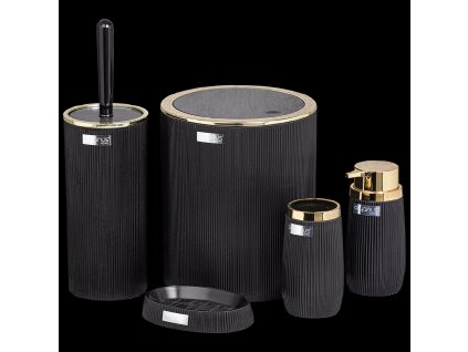 KÚPEĽŇOVÁ SÚPRAVA OKRÚHLA 5 ELEM. ČIERNA / ZLATÁ *4782