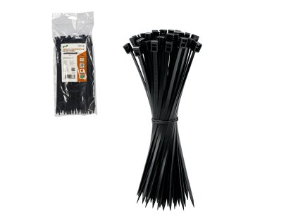 SADA 100 UPEVŇOVACÍCH PÁSIKOV 4,8 x 200 MM ČIERNE