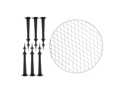 OCHRANNÁ SIEŤ PROTI VTÁKOM 4m x 5m (5g/m2) + 6 KOLÍKOV NA UCHYTENIE ZELENÁ *1848