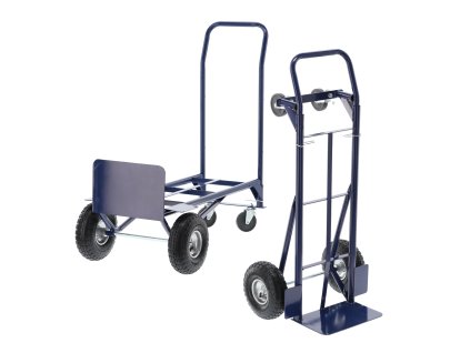 MODRÝ DVOJFUNKČNÝ SKLADOVÝ VOZÍK. NOSNOSŤ: 150 KG / 200 KG