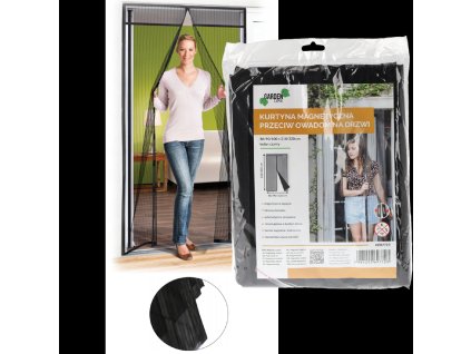 MAGNETICKÁ SIEŤKA PROTI HMYZU NA DVERE 80/90/100 X 210/220 CM ČIERNA *7723