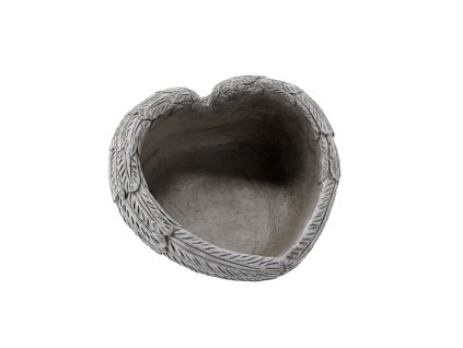 BETÓNOVÝ KVETINÁČ SRDCE - SIVÝ 23 X 23 X 12 CM *8837