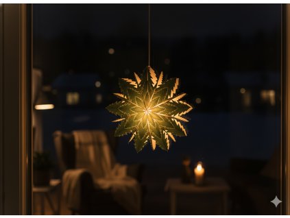 DEKORAČNÁ PAPIEROVÁ HVIEZDA 50 CM ZELENÁ DVOJVRSTVOVÁ *9119