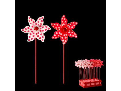 VETERNÍK SO SRDIEČKAMI 9 x 27,5 CM BIELY/ČERVENÝ 1ks