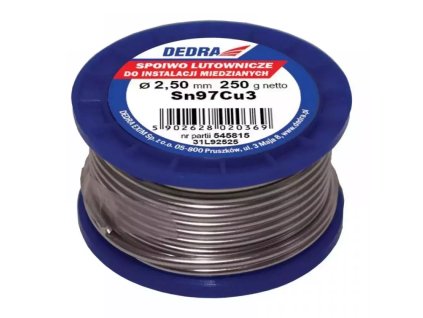 Spájkovacia zliatina s tavidlom DEDRA 31L92525, 2,5 mm, 250 g, Sn97Cu3