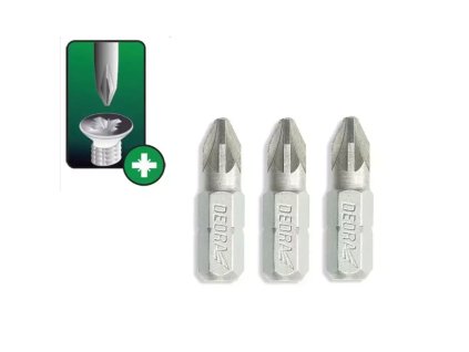 Bity Pozidriv PZ1x25 mm, 3 ks, DEDRA 18A01PZ10-03