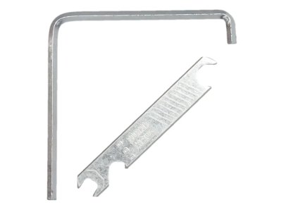 Súprava 2ks: imbusový kľúč 4mm, 75x75mm + kľúč na nastavenie okien DEDRA 06F400