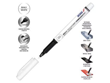 Biely permanentný technický marker 1 mm DEDRA DED-M89Z21
