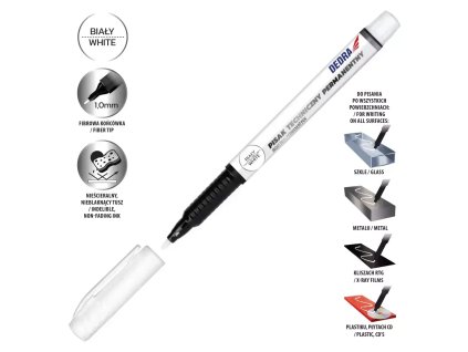 Permanentný technický marker biely 1 mm DEDRA M89Z21
