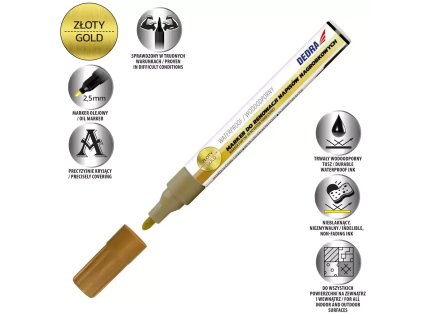 Marker na obnovu nápisov na náhrobkoch zlatý DEDRA M89Z71