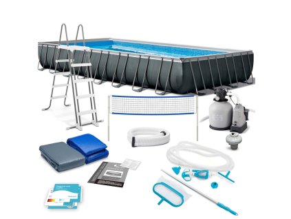 Záhradný bazén s kovovou konštrukciou 975 x 488 x 132 cm 15v1 INTEX 26378