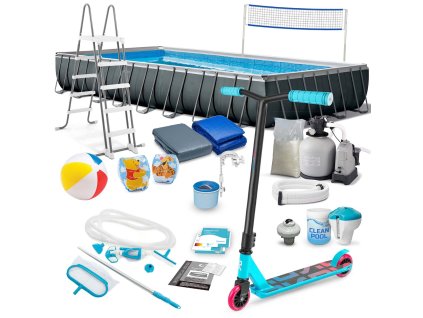 Záhradný rámový bazén 975 x 488 x 132 cm 22v1 INTEX 26378 + kolobežka ZADARMO
