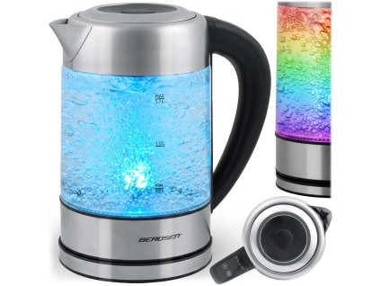 Sklenená elektrická kanvica s reguláciou teploty 1,7l 2200W Berdsen BD-714