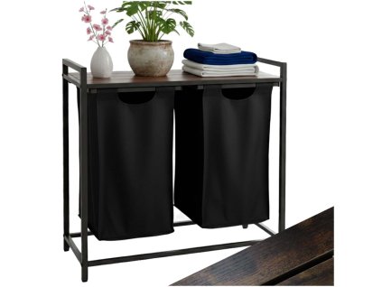 Kôš na bielizeň 2 priehradky s policou horný podkrovný kôš 76 l