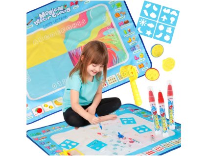 Podložka na vodové maľovanie Vodové fixy Šablóny Šablóna Valček 100x80cm Abeceda