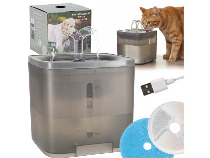 Fontána na pitie pre psov a mačky Automatická napájačka USB 2l čistiaci filter