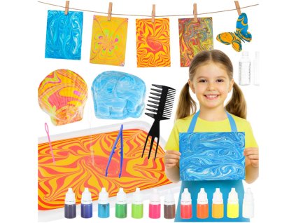 Maľovanie na vode ebru kreatívne výtvarné príslušenstvo 12 farieb