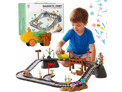 Magnetická pretekárska dráha 1 svietiace vozidlo 153 prvkov