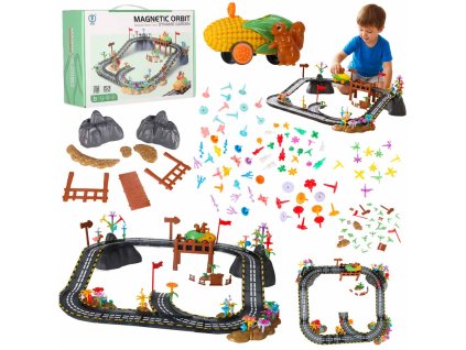 Magnetická pretekárska dráha 1 svietiace vozidlo 153 prvkov
