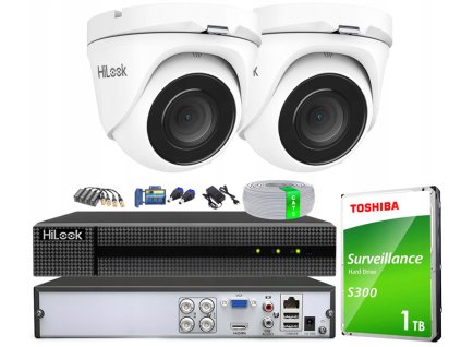 Súprava na monitoring TurboHD, 2 kamery 2Mpx, 4-kanálový rekordér - HiLook od Hikvision