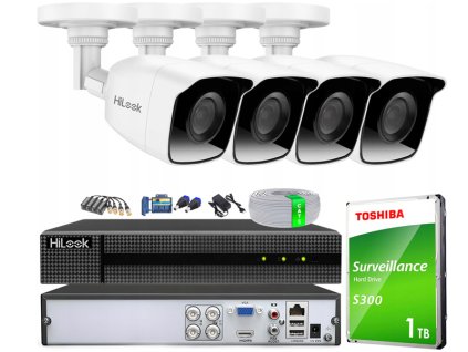 Sada na monitoring TurboHD, 4 kamery 2Mpx, 4-kanálový rekordér - HiLook od Hikvision