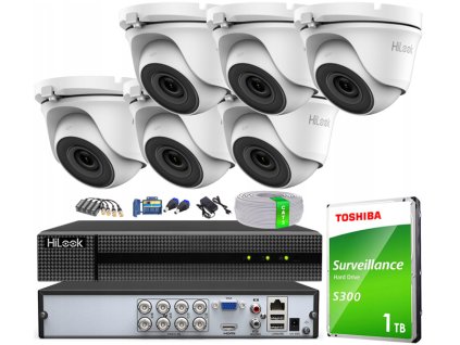 Sada na monitoring TurboHD, 6 kamier 2Mpx, 8-kanálový rekordér - HiLook od Hikvision