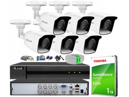 Súprava na monitoring TurboHD, 6 kamier 2Mpx, nahrávač 8ch - HiLook by Hikvision