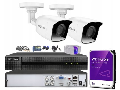 Sada na monitoring TurboHD, 2 kamery 5Mpx, 4-kanálový rekordér - HiLook by Hikvision