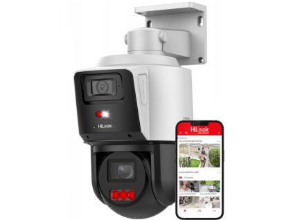 PTZ-D4-PRO - Otočná IP kamera TandemVu 4Mpx+4Mpx, 2.8mm / 2.8-12mm, Smart Hybrid Light, DarkFighter - HiLook od Hikvision