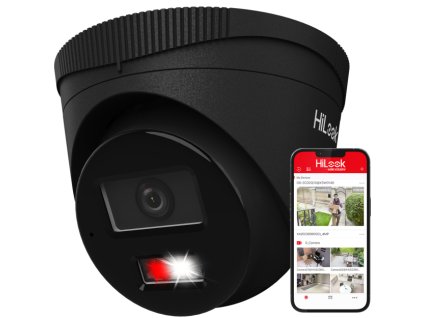 IPC-T260HA-LU BLACK - IP kameru s kopulovým dizajnom 6Mpx, 2.8mm, mikrofón, Smart Hybrid Light, MD2.0 - Hilook od Hikvision