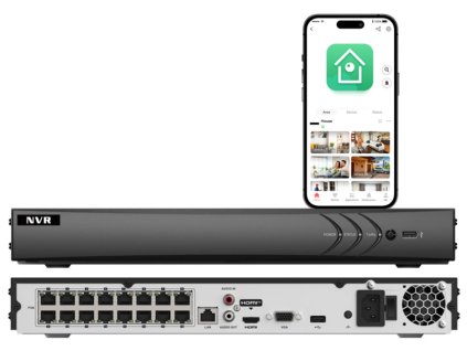 NVR-H616-Q2-16P - IP rekordér 16-kanálový, 16x PoE, až 8MPx, 2x SATA, SMD - Neutral H