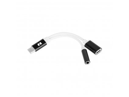 Adaptér USB C - Jack 3,5 + USB C 15cm REBEL