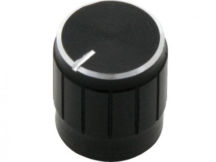 Gombík na potenciometer - 15 mm v striebornej farbe
