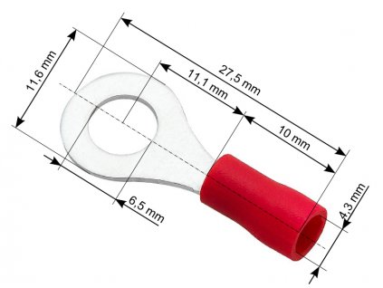 Izolačná skrutka s očkom konektora 6,5 kábel 4,3 mm