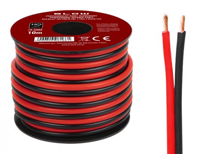 Kábel na reproduktory 2x4,00 mm čierny/červený 10 m