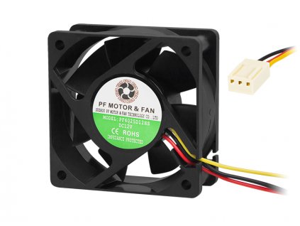 Ventilátor do PC 60x25 12V 6025D12 s posúvnym guličkovým ložiskom