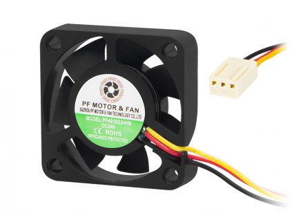 Ventilátor do PC 40x10mm 24V s guličkovým ložiskom 3-pin