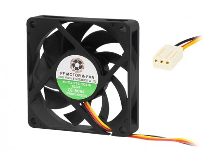 Ventilátor do PC 70x15mm 24V s guličkovým ložiskom 3-pin