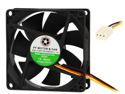 Ventilátor do PC 80x25mm 24V s guličkovým ložiskom 3-pin