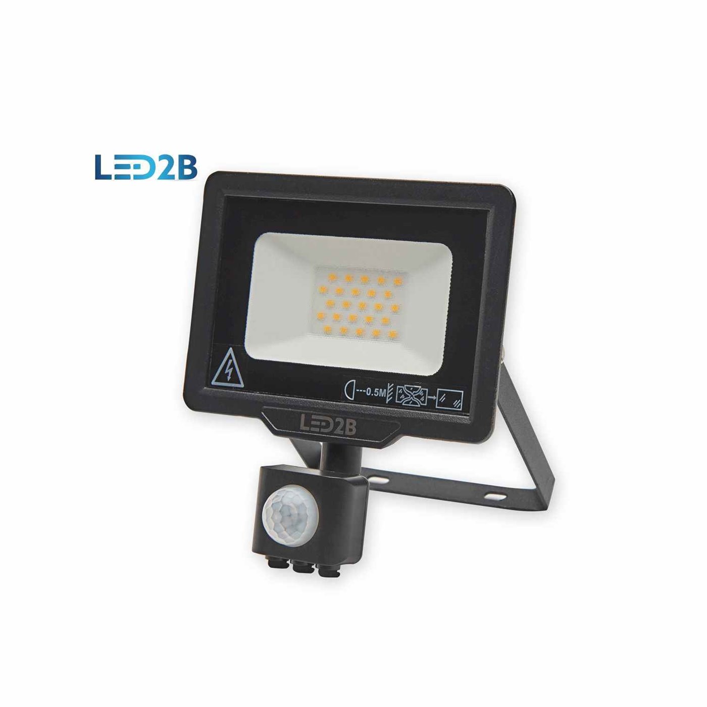 KOBI LED Reflektor 20W s detektorom pohybu 4000K čierny LED2B