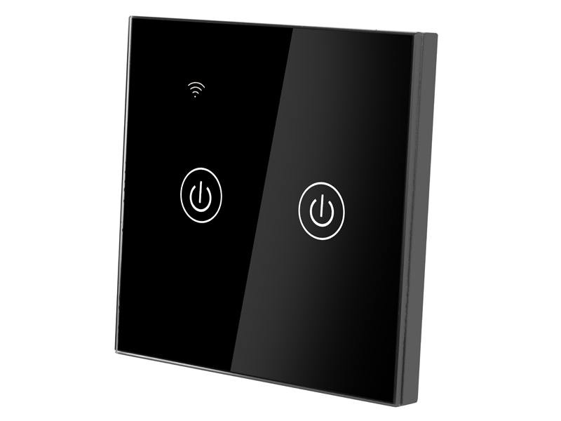 Dotykový vypínač dvojnásobný č,5 + WIFI sklenený čierny LTC